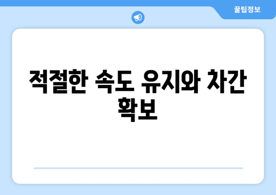 적절한 속도 유지와 차간 확보