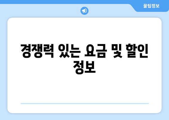 경쟁력 있는 요금 및 할인 정보