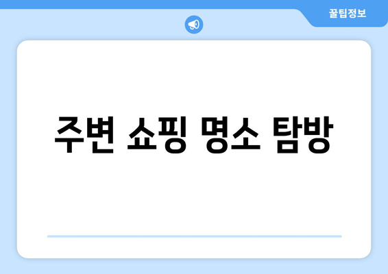 주변 쇼핑 명소 탐방