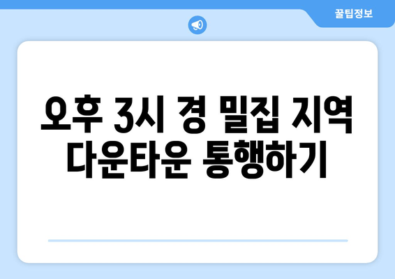 오후 3시 경 밀집 지역 다운타운 통행하기