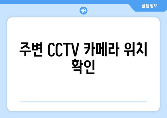 주변 CCTV 카메라 위치 확인