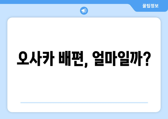 오사카 배편, 얼마일까?