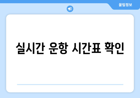 실시간 운항 시간표 확인