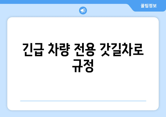 긴급 차량 전용 갓길차로 규정