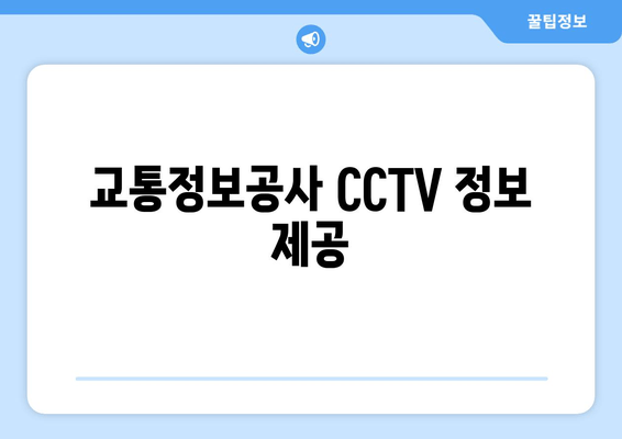 교통정보공사 CCTV 정보 제공