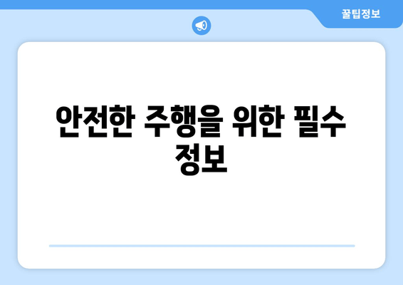 안전한 주행을 위한 필수 정보