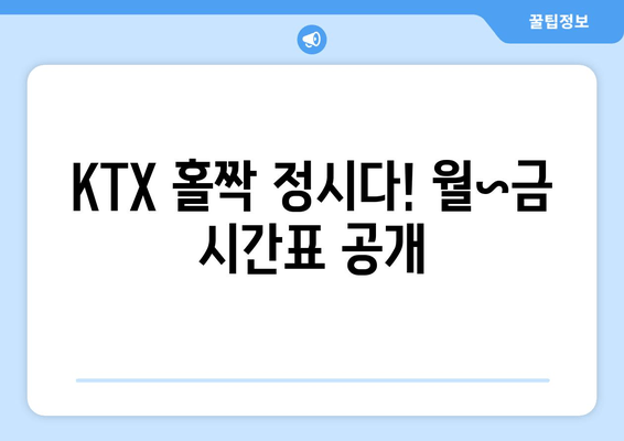 KTX 홀짝 정시다! 월~금 시간표 공개