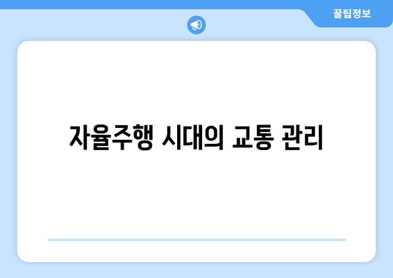 자율주행 시대의 교통 관리