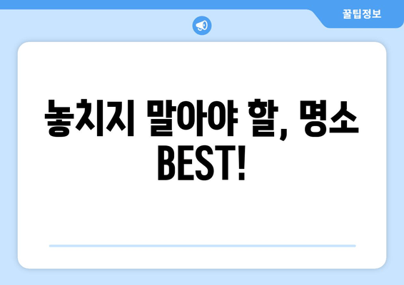 놓치지 말아야 할, 명소 BEST!