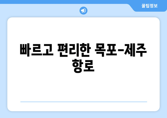 빠르고 편리한 목포-제주 항로