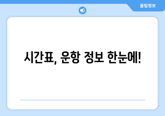 시간표, 운항 정보 한눈에!