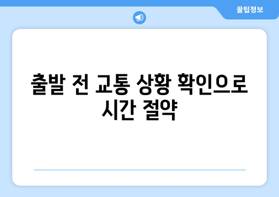 출발 전 교통 상황 확인으로 시간 절약