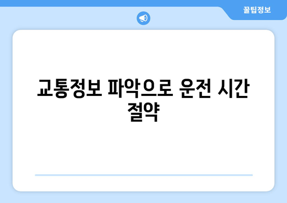 교통정보 파악으로 운전 시간 절약