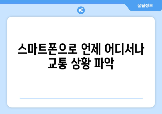 스마트폰으로 언제 어디서나 교통 상황 파악