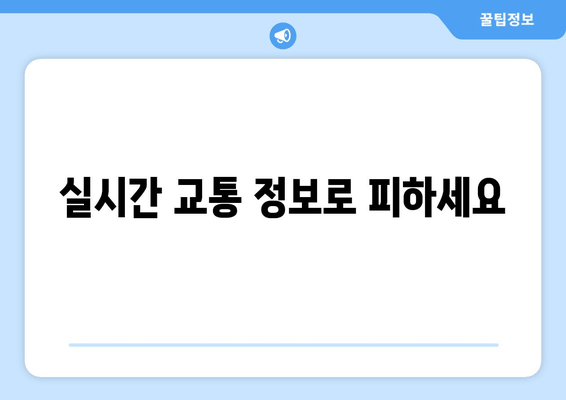 실시간 교통 정보로 피하세요