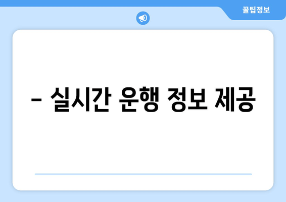 - 실시간 운행 정보 제공