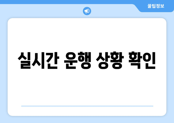 실시간 운행 상황 확인