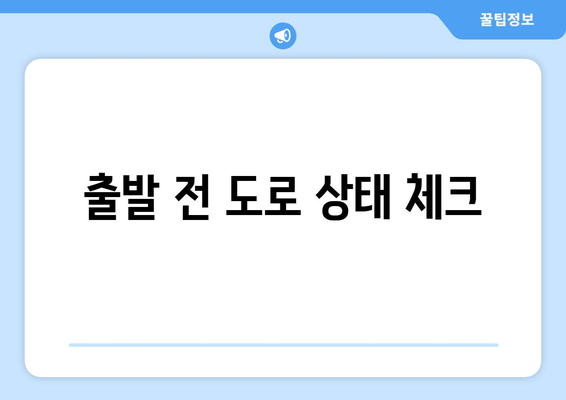 출발 전 도로 상태 체크