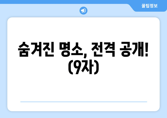 숨겨진 명소, 전격 공개! (9자)