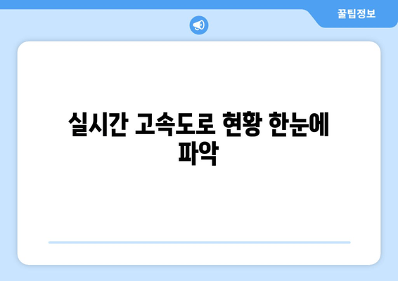 실시간 고속도로 현황 한눈에 파악