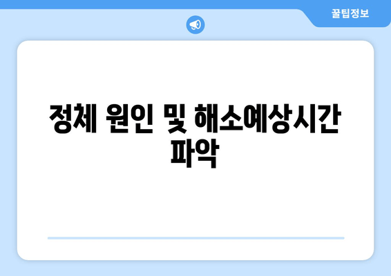 정체 원인 및 해소예상시간 파악