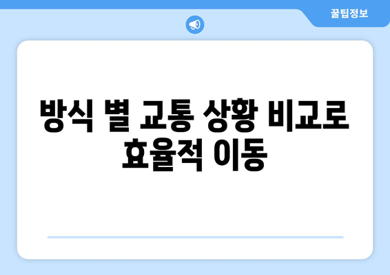 방식 별 교통 상황 비교로 효율적 이동