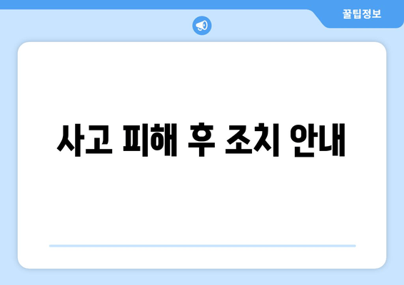 사고 피해 후 조치 안내