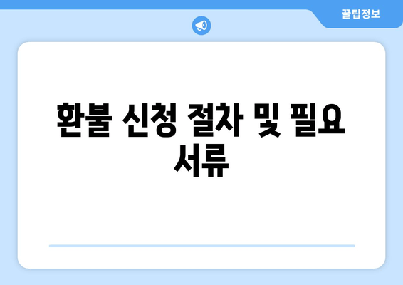 환불 신청 절차 및 필요 서류