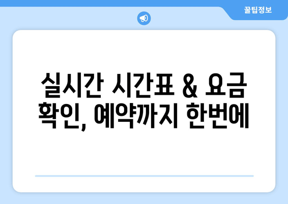 실시간 시간표 & 요금 확인, 예약까지 한번에