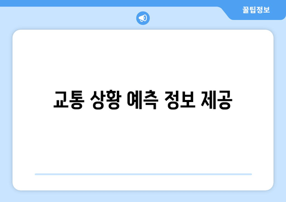 교통 상황 예측 정보 제공