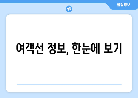 여객선 정보, 한눈에 보기