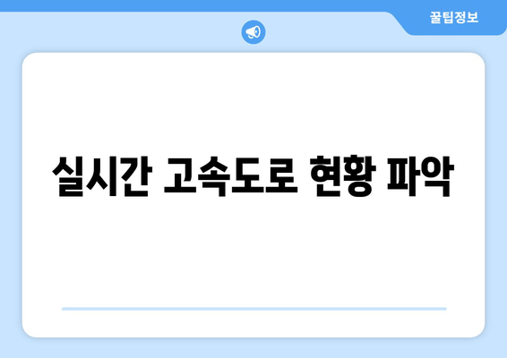 실시간 고속도로 현황 파악