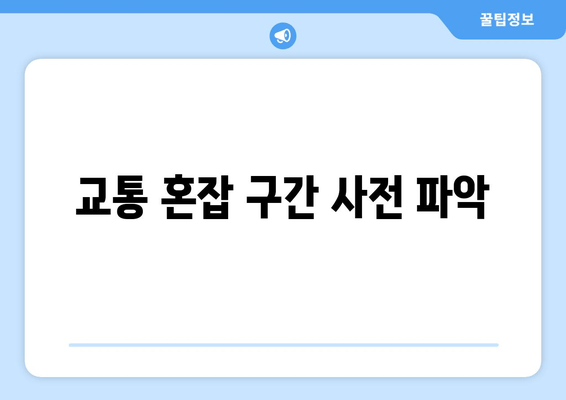 교통 혼잡 구간 사전 파악