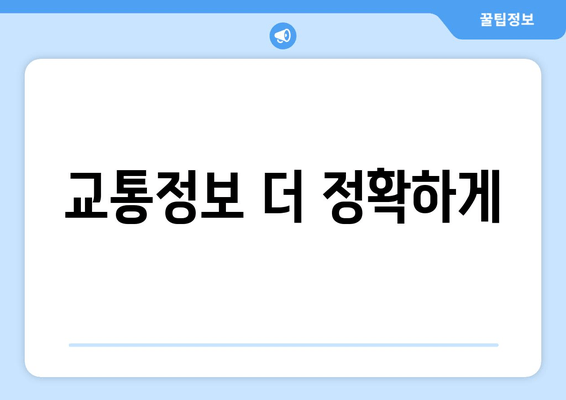 교통정보 더 정확하게