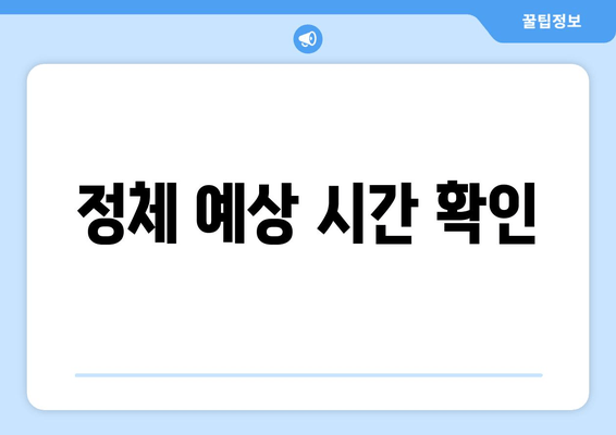 정체 예상 시간 확인