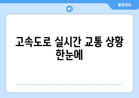 고속도로 실시간 교통 상황 한눈에