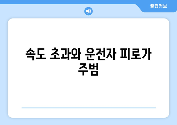 속도 초과와 운전자 피로가 주범