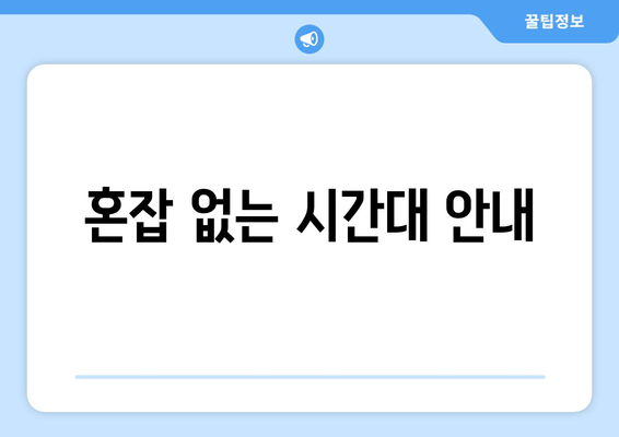 혼잡 없는 시간대 안내