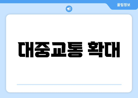 대중교통 확대
