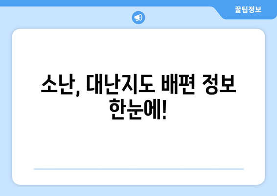 소난, 대난지도 배편 정보 한눈에!