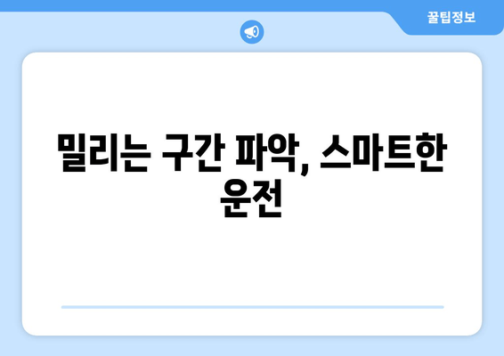 밀리는 구간 파악, 스마트한 운전