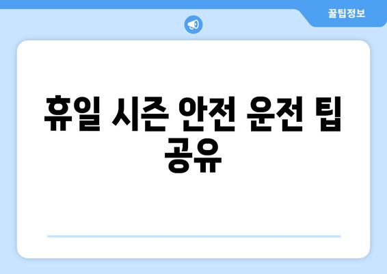 휴일 시즌 안전 운전 팁 공유