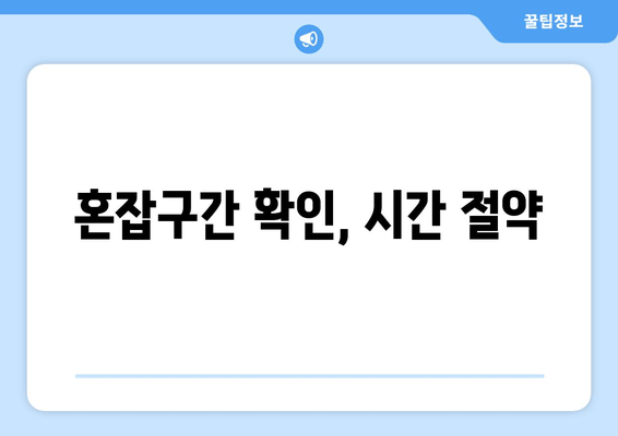 혼잡구간 확인, 시간 절약