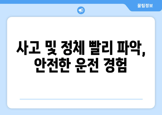 사고 및 정체 빨리 파악, 안전한 운전 경험