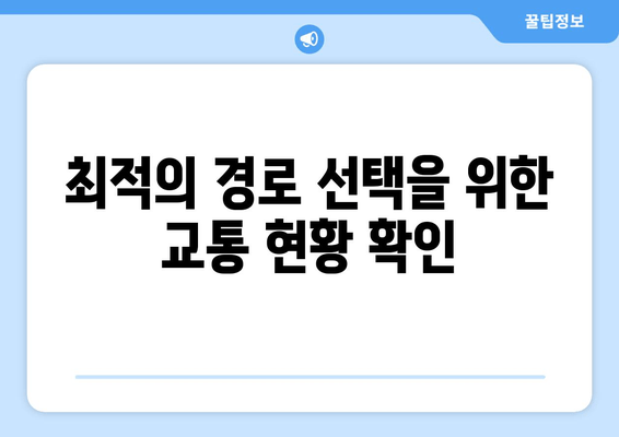 최적의 경로 선택을 위한 교통 현황 확인