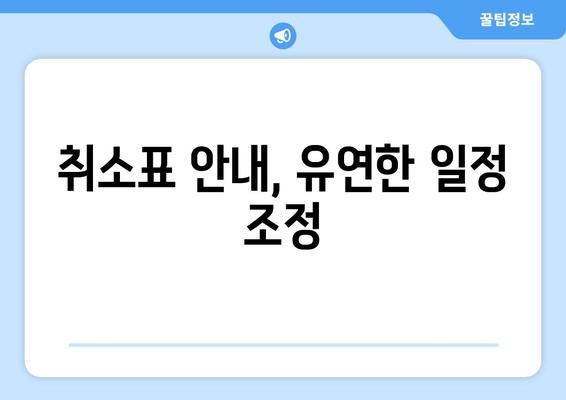 취소표 안내, 유연한 일정 조정