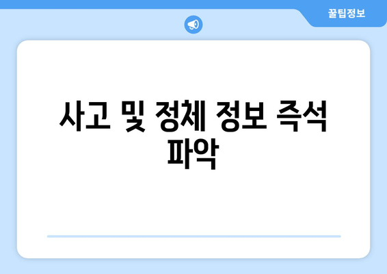 사고 및 정체 정보 즉석 파악