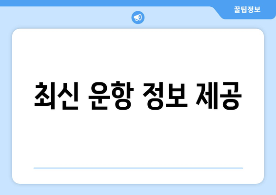 최신 운항 정보 제공