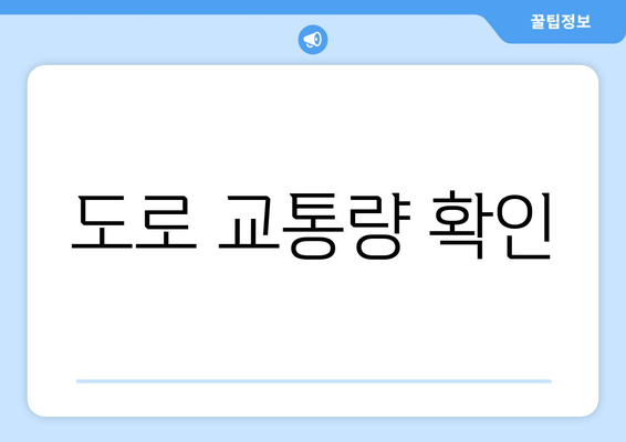 도로 교통량 확인