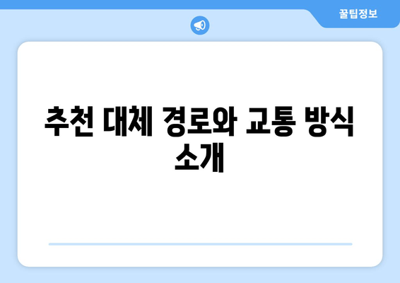 추천 대체 경로와 교통 방식 소개